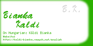bianka kaldi business card